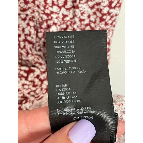 Free People Dancing in the Dark Dress Women’s Size Large Red Floral Drop Waist - Picture 8 of 9